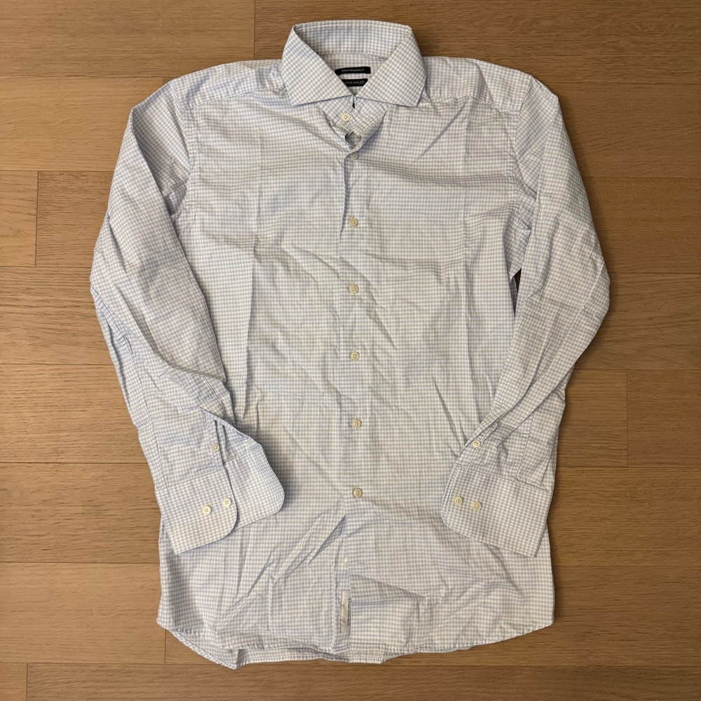 Suitsupply Men's Blue Checkered Dress Shirt